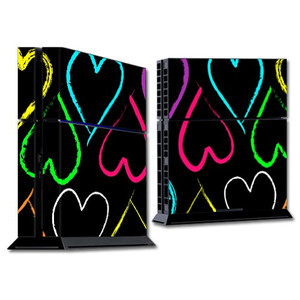MightySkins Skin Compatible with Sony PS4 Console - Hearts | Protective, Durable, and Unique Vinyl Decal wrap Cover | Easy to Apply, Remove, and Chan