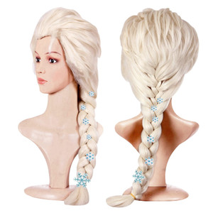 ANOGOL Hair Cap +(6 Hairpins) Blonde Cosplay Princess Wig for Women Long Princess Braided Wig Braid Costume Synthetic Hair for Halloween Party