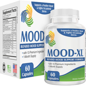 Mood Support 13-in-1 Supplement (MoodXL) with 5-HTP, Ashwagandha, GABA, B-Vitamins & More | Mood Supplements | Men & Women | 1-Month Supply | 60 Caps