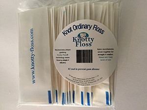 Knotty Floss Individually Wrapped Fresh Mint Waxed Nylon Floss - Patented Plaque Grabbing Technology - Vegan - 50 Count