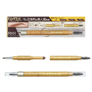 EXCEL Powder & Pencil Eyebrow PD01 natural brown