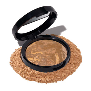 LAURA GELLER NEW YORK Award-Winning Baked Balance-n-Brighten Color Correcting Powder Foundation - Sand - Buildable Light to Medium Coverage - Demi-Ma
