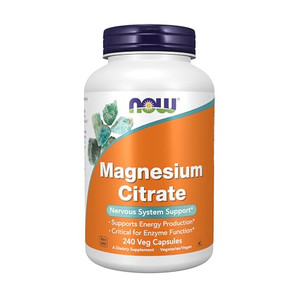 NOW Foods Supplements, Magnesium Citrate, Enzyme Function*, Nervous System Support*, 240 Veg Capsules