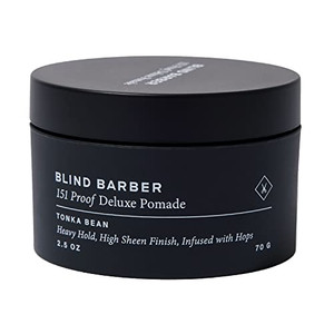 Blind Barber 151 Proof Deluxe Hair Pomade for Men - Water Based Pomade with Hops & Tonka Bean - Heavy Hold & High Shine Finish - Free of Parabens and