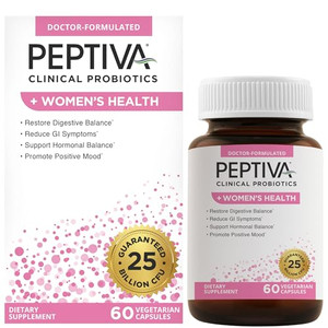 Peptiva Probiotics for Women's Health - Women's Probiotic and Digestive Support, 25 Billion CFU, Multi-Strain Probiotic, Lactobacillus Acidophilus, B