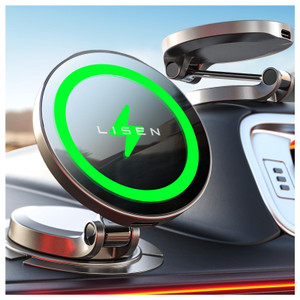 LISEN for Magsafe Car Mount Charger, 15W Fast Charging Ultra Magnetic Car Phone Holder [Mini & Metal], 2026 Wireless Magsafe Car Charger Dashboard Ca