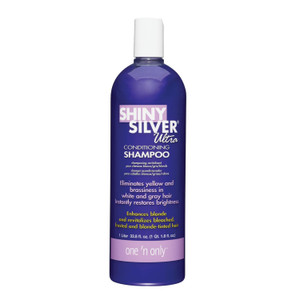 One 'n Only Shiny Silver Purple Shampoo - Argan Oil Toning Hair Shampoo for Blonde, Gray, White & Highlighted Hair - Moisturizes, Brightens & Reduces