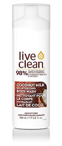 Live Clean Body Wash, Moisturizing Coconut Milk, 17 Oz