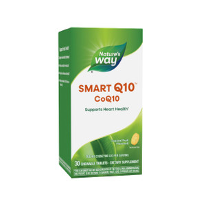 Nature's Way SMART Q10 CoQ10, Supports Heart Health & Cellular Energy*, Tropical Fruit Flavored, 100 mg per Serving, 30 Chewable Tablets (Packaging M