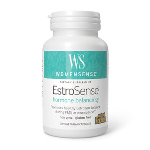 WomenSense EstroSense by Natural Factors, Natural Supplement to Support Estrogen and Hormone Balance During PMS or Menopause, Vegan, Non-GMO, 60 Caps