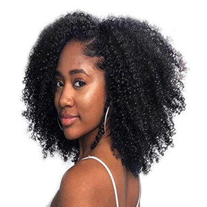 SAEIALL Hair Mongolian Afro Kinky Curly Clip In Hair Extensions 120g/bundle Clip On Hair Mongolian Virgin Remy Human Hair 4C Afro Kinky Clip Ins (8in