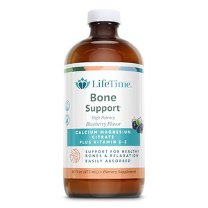 LIFETIME Bone Support Liquid Supplement - Calcium Citrate for Women & Men, Contains Magnesium Citrate & Vitamin D3 for Bone & Muscle Support, Easy Ab