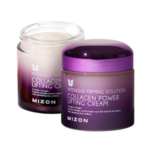 MIZON Collagen Power Lifting Cream Face Moisturizer with Marine Collagen Adenosine Hyaluronic Acid Green Calming Complex Lifting and Tightening (2.53