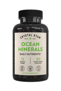 Crystal Star Ocean Minerals Supplement (60 Capsules)  Daily Herbal Supplement for Bone Health & Collagen  Sea Buckthorn, Spirulina & Organic Alfalf