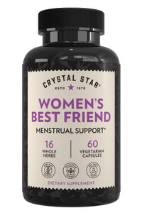 Crystal Star Women's Best Friend (60 Capsules) - Herbal Menstrual Relief Supplement for Help with Cramps & Bloating  Dong Quai, Cramp Bark, Hawthorn