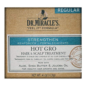 Dr. Miracle's Hot Gro Hair and Scalp Treatment - For Healthy Hair Growth & Shine, Contains Aloe, Shea Butter, & Jojoba Oil, Strengthens, Moisturizes