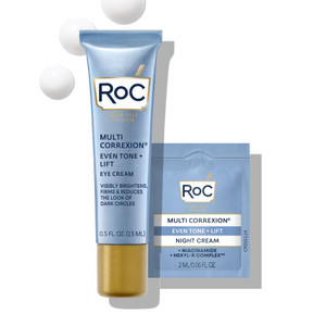 RoC Multi Correxion 5 in 1 Anti-Aging Eye Cream for Puffiness, Under Eye Bags & Dark Circles, Skin Care Treatment with Shea Butter, (.5 oz) with Nigh