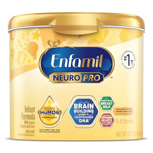 Enfamil NeuroPro Baby Formula, Triple Prebiotic Immune Blend with 2'FL HMO & Expert Recommended Omega-3 DHA, Inspired by Breast Milk, Non-GMO, Reusab