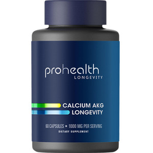 ProHealth, Ca AKG Supplement (Alpha Ketoglutarate) (1,000 mg per 2 Capsule Serving, 60 Capsules). Supports Metabolic Function and Healthy Aging Proce