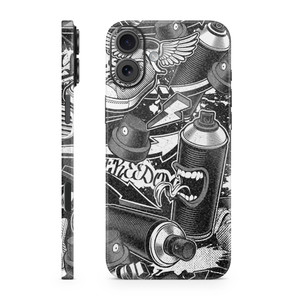 Glossy Glitter Phone Skin Compatible with Apple iPhone 16 Plus - Mono Hip Hop - Premium 3M Vinyl Protective Wrap Decal Cover - Easy to Apply | Crafte