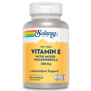 SOLARAY Vitamin E 400 IU (268mg), Dry Form - Natural Source, Mixed Tocopherols Vitamin E - Antioxidant Supplement, PMS and Menopause Support - 60-Day