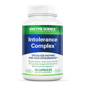 Enzyme Science Intolerance Complex, 30 Capsules Comprehensive Support for Common Digestive Sensitivities Gluten, Casein, Phenol Sensitivities, and Co