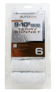AutoSpa 45401AS Cotton Terry 9"-10" Polish Bonnet, 6 Pack
