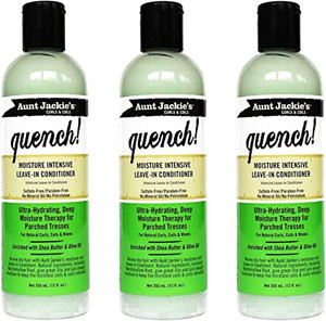 Aunt Jackie's Curls & Coils Quench! Moisture Intensive Leave-In Conditioner, 12 oz (Pack of 3)