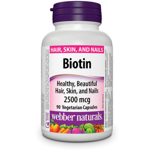 Webber Naturals Biotin 2500 mcg, 90 Vegetarian Capsules