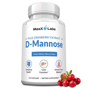 MaxX Labs D Mannose Capsules - Fast Acting 1400 MG Extra Strength DMannose Capsule for Bladder Health with Potent Cranberry Extract & Hibiscus Flower