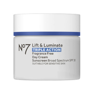 No7 Lift & Luminate Triple Action Face Cream - Fragrance Free Face Moisturizer with SPF 30 - Formulated with Anti Aging Collagen Peptides & Brighteni