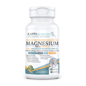Kappa Nutrition Magnesium 4-in-1, 280mg Elemental Magnesium (Bisglycinate, Malate) + Zinc & Vitamin D3, Brain, Sleep, Energy, Muscle, Immune Support,