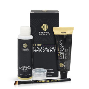 Parallel Products - Luxe Color (Medium Brown) - Cream Hair Dye - 25mL - Tint for Professional Spot Coloring - With Cream Developer, Mixing Dish and A