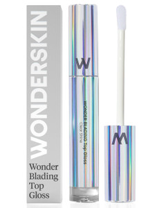 Wonderskin Lip Gloss Blading Top Gloss, Clear Glitter Lip Gloss, Hydrating and High Shine Finish Lip Makeup (Clear Shine)