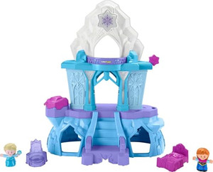Fisher-Price Little People Toddler Toy Disney Frozen Elsas Enchanted Lights Palace Playset with Music Lights & Figures for Kids Ages 18+ Months