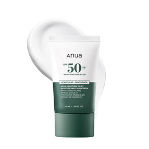 Anua Heartleaf Silky Moisture Mild Sunscreen, Broad Spectrum SPF 50+ with Moisturizing Formula, Lightweight Korean Sunscreen, Natural finish, Vegan,