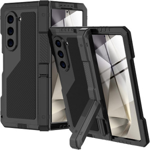 Miimall for Z Fold 6 Case with Hinge Protection & S Pen Holder, Metal Stand & Built-in Screen Protector, 360 Full Cover Military Grade Galaxy Z Fold