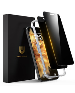 UNBREAKcable Privacy Screen Protector for iPhone 16 Plus, Full Coverage Shatterproof Tempered Glass [True 28°Anti Spy] [9H Hardness] [Easy Installati