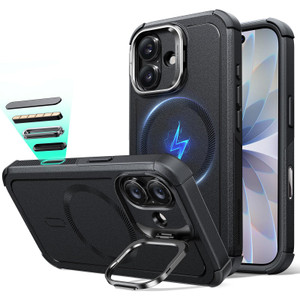 ESR for iPhone 17 Case with Stash Stand, 7X Military-Grade Drop Protection with Camera Control, Shock-Absorbing Phone Rugged Cover, Compatible with M