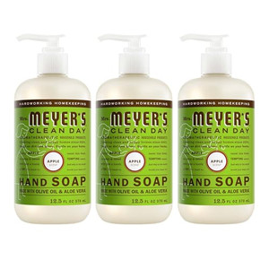 MRS. MEYER'S CLEAN DAY Liquid Hand Soap, Apple Scent, 12.5 Ounce Bottle (Pack of 3)