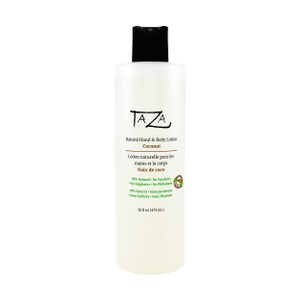 Taza Premium Natural Coconut Hand & Body Lotion, 16 fl oz (473 ml) Leaves Your Skin Smooth, Soft & Glowing Contains: Sunflower Seed Oil, Shea Butter,