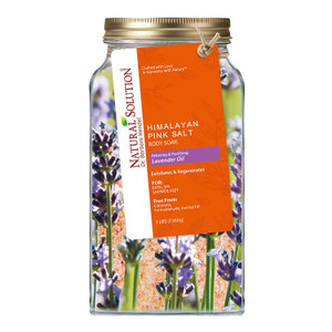 Natural Solution Pink Salt Body Soak with Lavender Oil  3 lbs of Organic soak Designed for Joint and Muscle Relief, Promoting Relaxation and Soothin