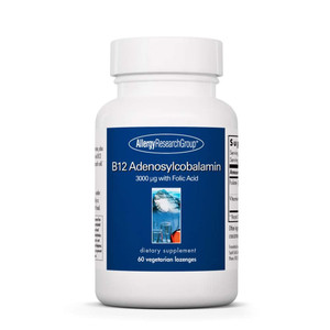 Allergy Research Group B12 Adenosylcobalamin Supplement - with Folic Acid, Vitamin B12 3000 mcg, Folate, Pure B12, Vegetarian Lozenges - 60 Count