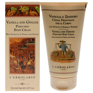 LErbolario Vanilla and Ginger Perfumed Body Cream - Moisturizing Cream for Dry Skin - Ginger and Vanilla Extracts - Hydrating Jojoba Oil - 5.07 oz