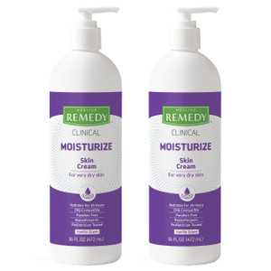 Medline Remedy Clinical Skin Cream, Vanilla Scent (16 fl oz), 2 Count, Moisturizing Face and Body Cream for All Ages, Paraben & Sulfate Free, Quick A