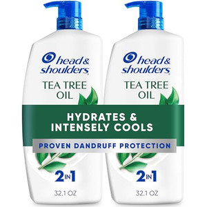 Head & Shoulders Anti-Dandruff Shampoo and Conditioner with 1% Pyrithione Zinc, Tea Tree Oil 2-in-1 Twin Pack, Tea Tree Shampoo with Cooling, Refresh
