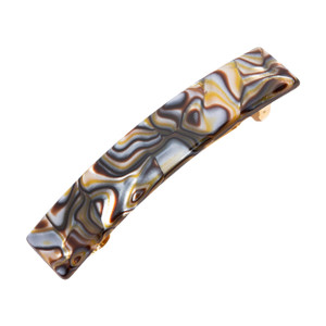 France Luxe Classic Rectangle Barrette, Handmade French Barrette for Women with Thin or Fine Hair, Lightweight with Strong Clasp, Hair Clips for Ever