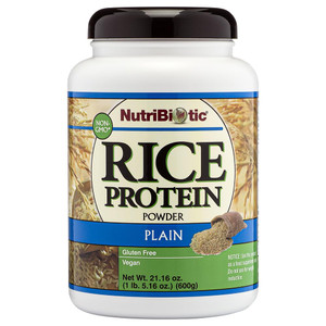 NutriBiotic  Plain Rice Protein, 1 Lb 5 oz (600g) - Low Carb, Keto-Friendly, Vegan, Raw Protein Powder - Grown & Processed Without Chemicals, GMOs o
