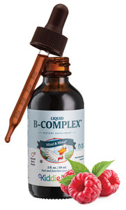 Maxi Health Kids Raspberry Liquid Vitamin B Complex - Vitamin Supplement with Vitamin B12 - Sublingual B Vitamins Complex Drops for Kids with B1 B2 B