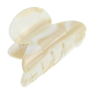 France Luxe White Hair Clip for Thin or Short Hair, French Mini Couture Claw Clip for Women, Strong No Slip Hold, Gentle Grip, Lightweight, Ivory Alb